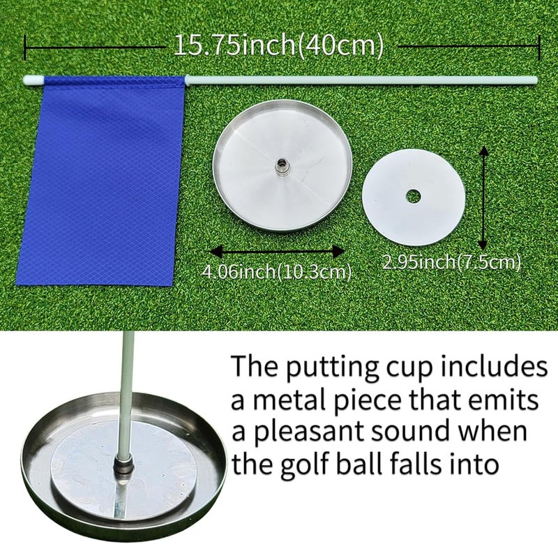 Storzon Metal Golf Putting Cup with Flag Golf Training Hole for Golf Putting Green Indoor Outdoor - Image 2